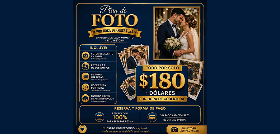 Sesión de fotos por hora.
